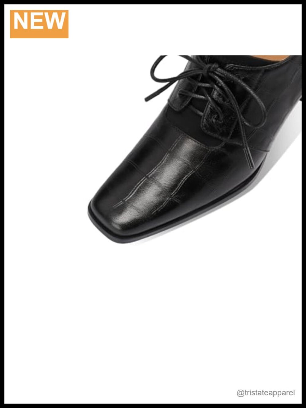 Handmade Genuine Leather Square Toe Zipper Spool Heel Pumps - Picture 3 of 6